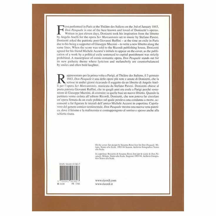 RICORDI Donizetti - Don Pasquale F/S pr1382 2