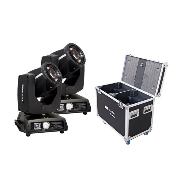 MARK 2XBEAM 201+RACK SET 2 MOVING HEAD BLACK 1,8DEG BEAM 7R/230W+F/C