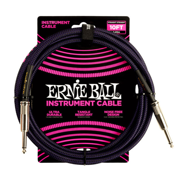 Ernie Ball 6393 Braided Purple - Black 3.00m