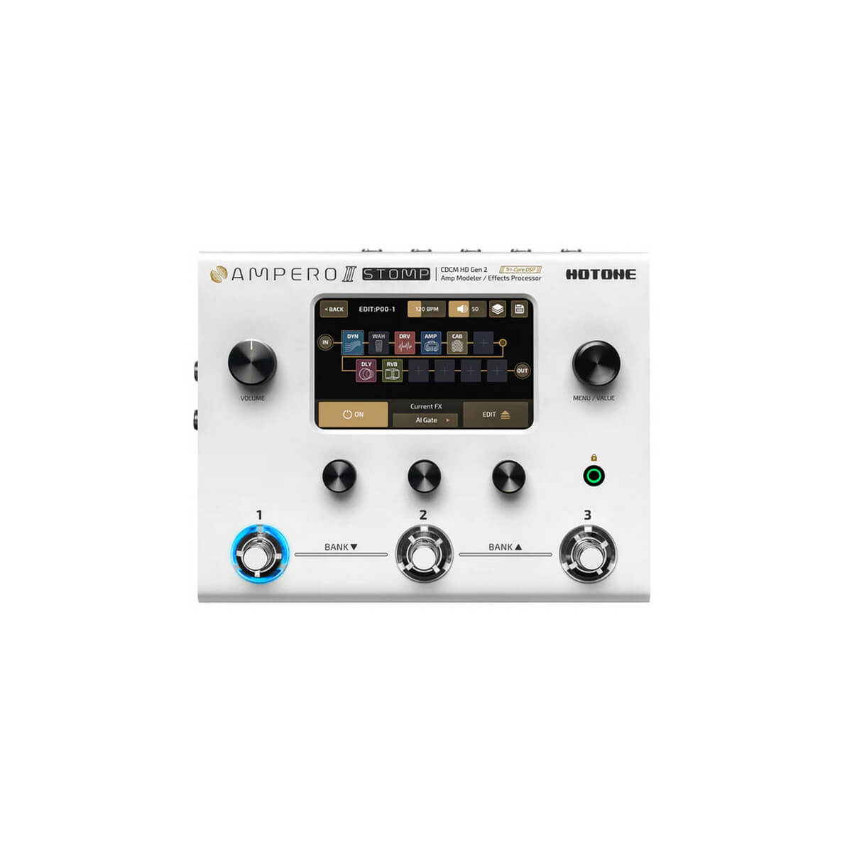 HoTone MP-300 Ampero II Stomp Επεξεργαστής Εφέ White HoTone MP-300 Ampero II Stomp Επεξεργαστής Εφέ White