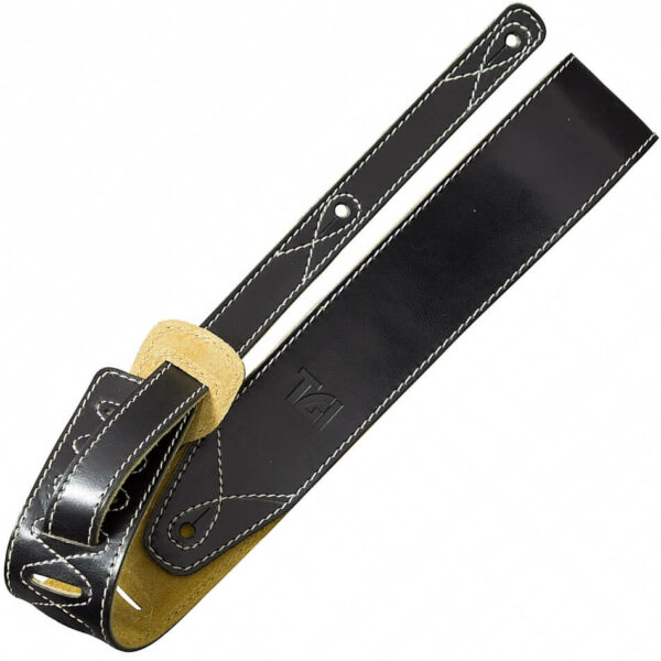 TGI TGS015B Guitar Strap Leather Black Zaranikas 1