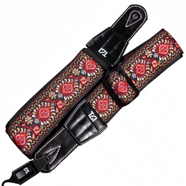 TGI TGS134G Guitar Strap Woven Cotton Persian Stitch Red Zaranikas 1