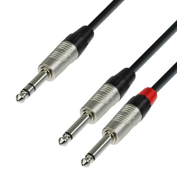 Adam Hall 4Star Series Καλώδιο Audio 1/4 Stereo Jack - 2x1/4 Mono Jack 1,5m Μαύρο