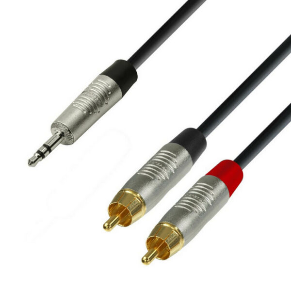 Adam Hall 4Star Series Καλώδιο Audio 1/8 Stereo Jack - 2xRCA 1,5m Μαύρο