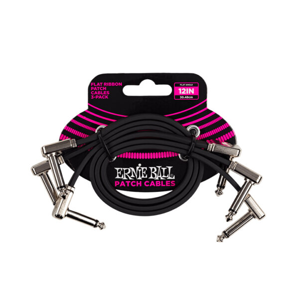 Ernie Ball 6222 Flat Ribbon Angled Black 30,48cm (3-Pack)