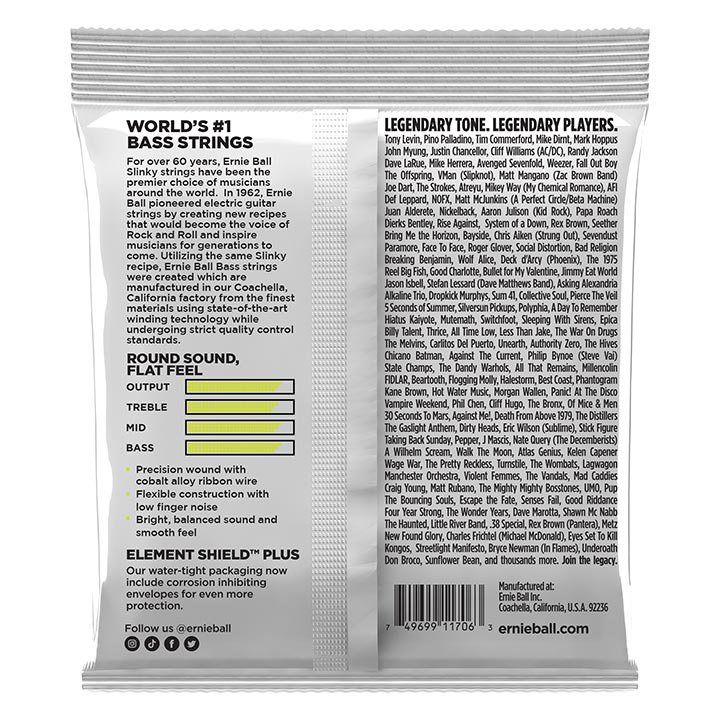 Ernie Ball 2818 FlatWound Short Scale 045-105 2818 1