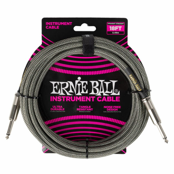 Ernie Ball 6433 Braided Straight/Straight Mono Silver Fox 5.50m