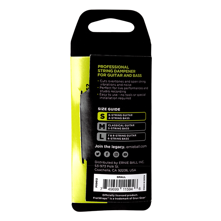 Ernie Ball 9612 Fretwrap String Muting Small Black 9612 1